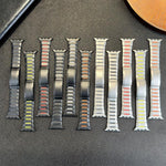 Correia de relógio em aço inoxidável bicolor curva com fecho lateral de libertação rápida, para Apple Watch 49mm / 46mm / 45mm / 44mm, para Apple Watch 42mm / 41mm / 40mm / 38mm