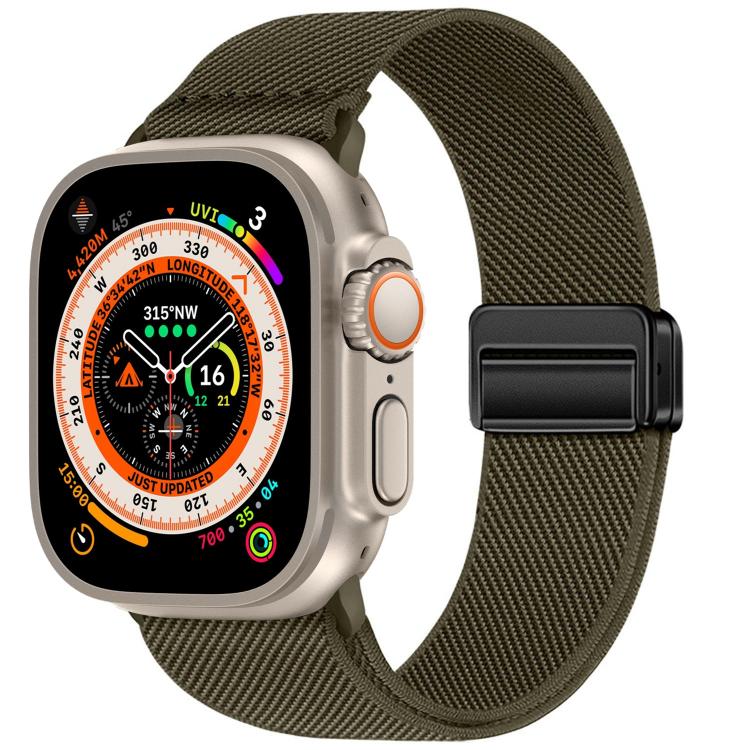 Correia de relógio em nylon elástico com fivela magnética dupla, para Apple Watch 49mm / 46mm / 45mm / 44mm, para Apple Watch 42mm / 41mm / 40mm / 38mm