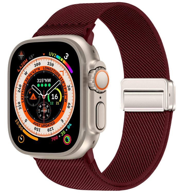 Correia de relógio em nylon elástico com fivela magnética dupla, para Apple Watch 49mm / 46mm / 45mm / 44mm, para Apple Watch 42mm / 41mm / 40mm / 38mm