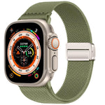 Correia de relógio em nylon elástico com fivela magnética dupla, para Apple Watch 49mm / 46mm / 45mm / 44mm, para Apple Watch 42mm / 41mm / 40mm / 38mm