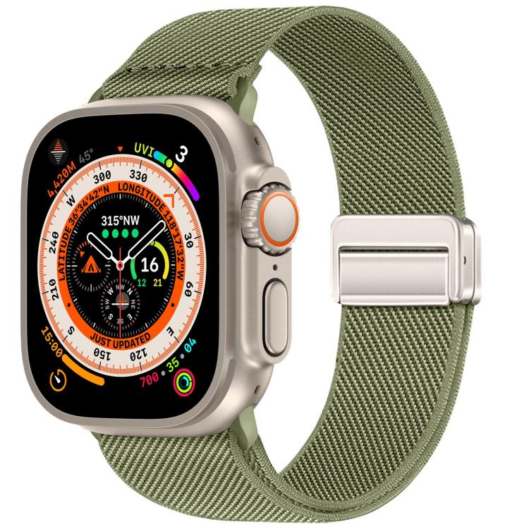 Correia de relógio em nylon elástico com fivela magnética dupla, para Apple Watch 49mm / 46mm / 45mm / 44mm, para Apple Watch 42mm / 41mm / 40mm / 38mm