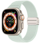 Correia de relógio em nylon elástico com fivela magnética dupla, para Apple Watch 49mm / 46mm / 45mm / 44mm, para Apple Watch 42mm / 41mm / 40mm / 38mm