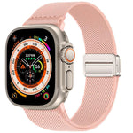 Correia de relógio em nylon elástico com fivela magnética dupla, para Apple Watch 49mm / 46mm / 45mm / 44mm, para Apple Watch 42mm / 41mm / 40mm / 38mm