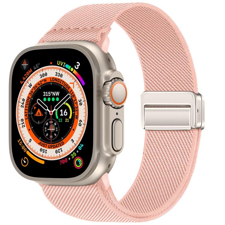Correia de relógio em nylon elástico com fivela magnética dupla, para Apple Watch 49mm / 46mm / 45mm / 44mm, para Apple Watch 42mm / 41mm / 40mm / 38mm