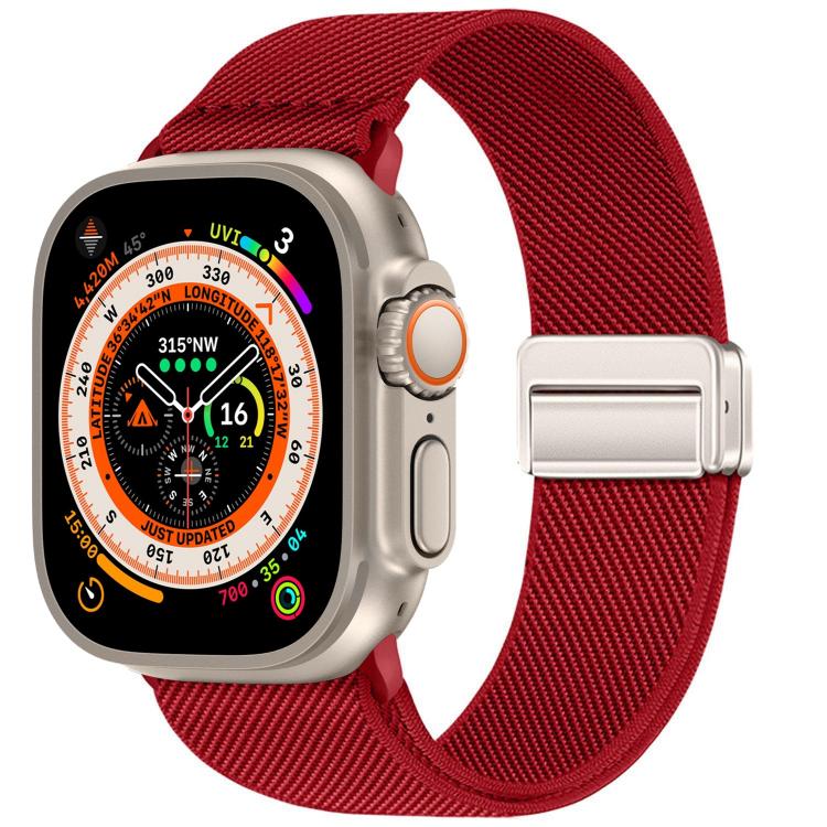 Correia de relógio em nylon elástico com fivela magnética dupla, para Apple Watch 49mm / 46mm / 45mm / 44mm, para Apple Watch 42mm / 41mm / 40mm / 38mm