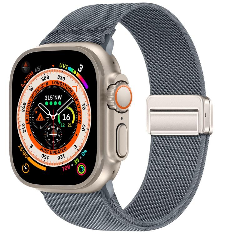 Correia de relógio em nylon elástico com fivela magnética dupla, para Apple Watch 49mm / 46mm / 45mm / 44mm, para Apple Watch 42mm / 41mm / 40mm / 38mm