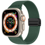 Correia de relógio em nylon elástico com fivela magnética dupla, para Apple Watch 49mm / 46mm / 45mm / 44mm, para Apple Watch 42mm / 41mm / 40mm / 38mm