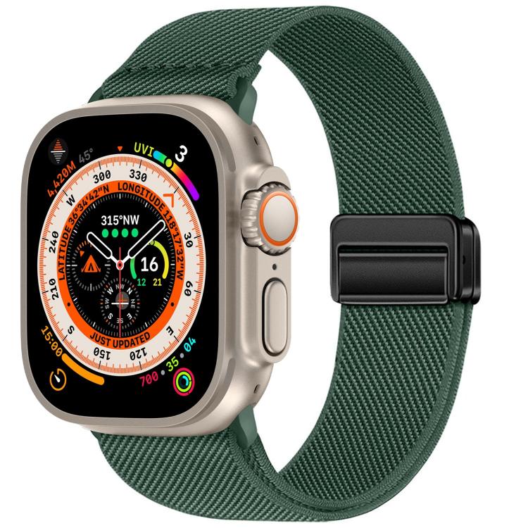 Correia de relógio em nylon elástico com fivela magnética dupla, para Apple Watch 49mm / 46mm / 45mm / 44mm, para Apple Watch 42mm / 41mm / 40mm / 38mm