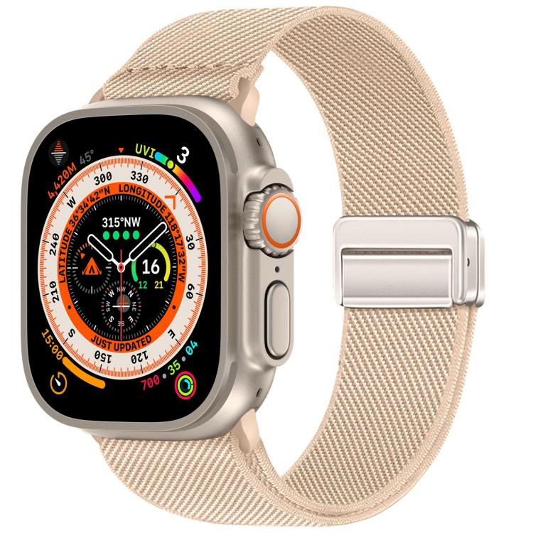 Correia de relógio em nylon elástico com fivela magnética dupla, para Apple Watch 49mm / 46mm / 45mm / 44mm, para Apple Watch 42mm / 41mm / 40mm / 38mm