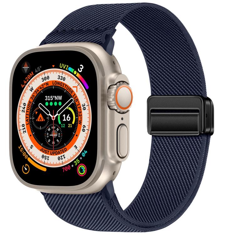 Correia de relógio em nylon elástico com fivela magnética dupla, para Apple Watch 49mm / 46mm / 45mm / 44mm, para Apple Watch 42mm / 41mm / 40mm / 38mm