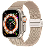 Correia de relógio em nylon elástico com fivela magnética dupla, para Apple Watch 49mm / 46mm / 45mm / 44mm, para Apple Watch 42mm / 41mm / 40mm / 38mm