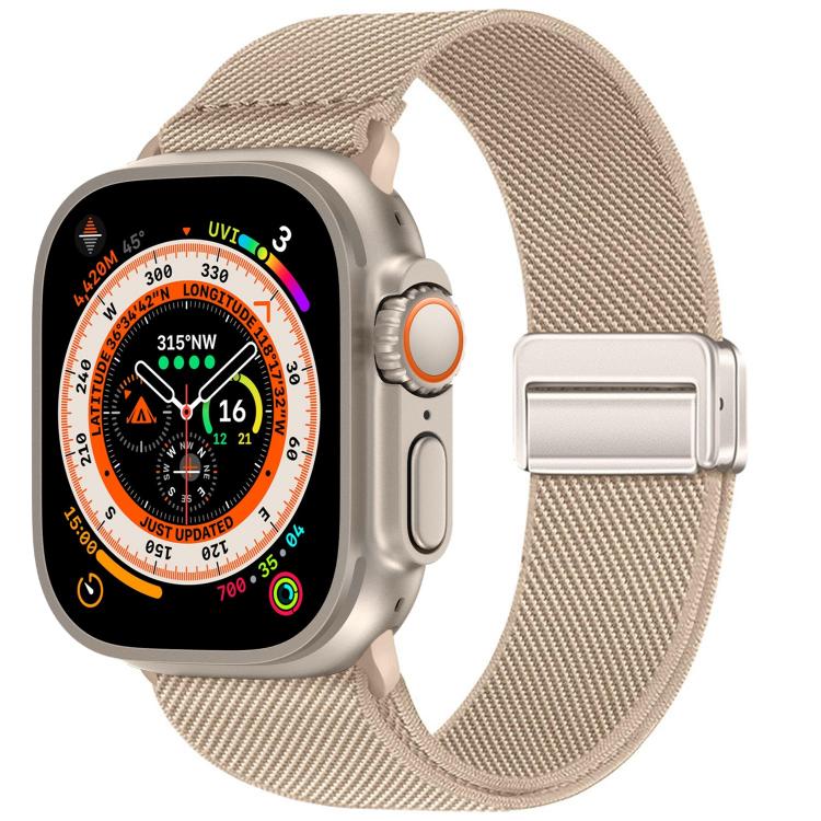 Correia de relógio em nylon elástico com fivela magnética dupla, para Apple Watch 49mm / 46mm / 45mm / 44mm, para Apple Watch 42mm / 41mm / 40mm / 38mm