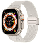 Correia de relógio em nylon elástico com fivela magnética dupla, para Apple Watch 49mm / 46mm / 45mm / 44mm, para Apple Watch 42mm / 41mm / 40mm / 38mm