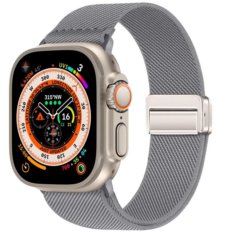 Correia de relógio em nylon elástico com fivela magnética dupla, para Apple Watch 49mm / 46mm / 45mm / 44mm, para Apple Watch 42mm / 41mm / 40mm / 38mm