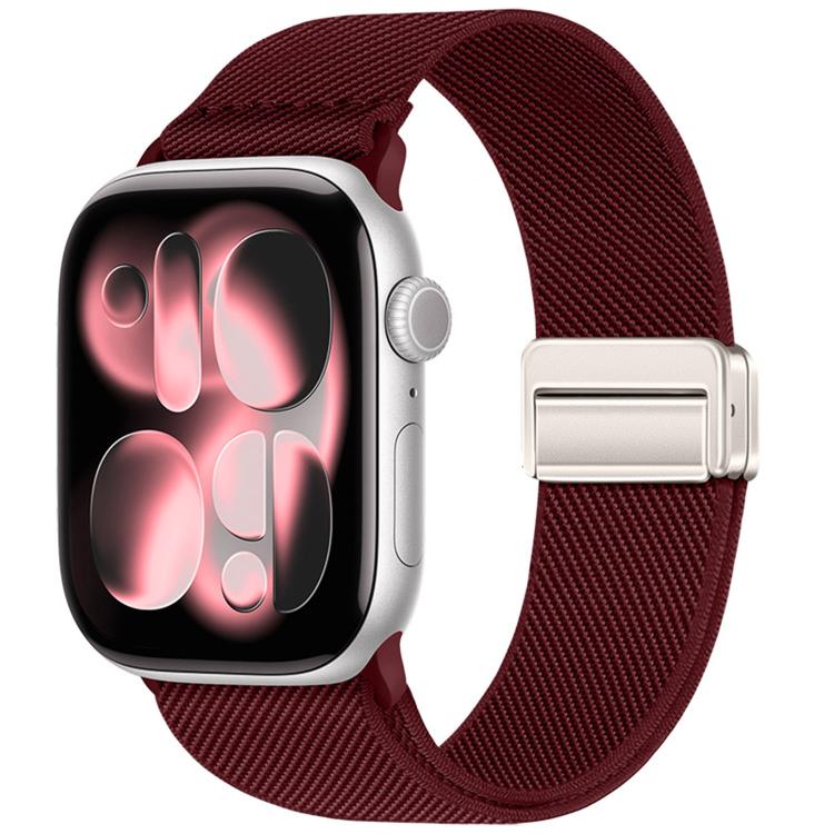 Correia de relógio em nylon elástico com fivela magnética dupla, para Apple Watch 49mm / 46mm / 45mm / 44mm, para Apple Watch 42mm / 41mm / 40mm / 38mm