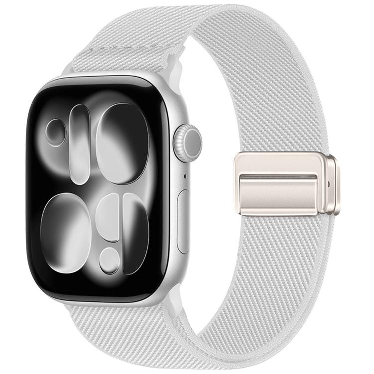 Correia de relógio em nylon elástico com fivela magnética dupla, para Apple Watch 49mm / 46mm / 45mm / 44mm, para Apple Watch 42mm / 41mm / 40mm / 38mm