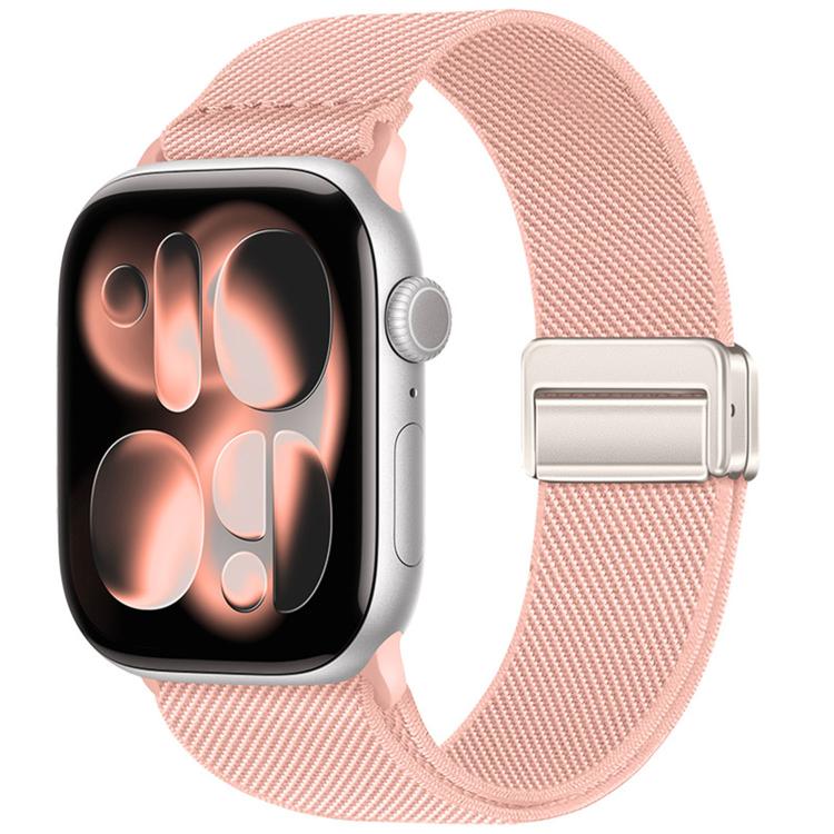 Correia de relógio em nylon elástico com fivela magnética dupla, para Apple Watch 49mm / 46mm / 45mm / 44mm, para Apple Watch 42mm / 41mm / 40mm / 38mm