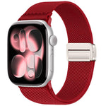 Correia de relógio em nylon elástico com fivela magnética dupla, para Apple Watch 49mm / 46mm / 45mm / 44mm, para Apple Watch 42mm / 41mm / 40mm / 38mm