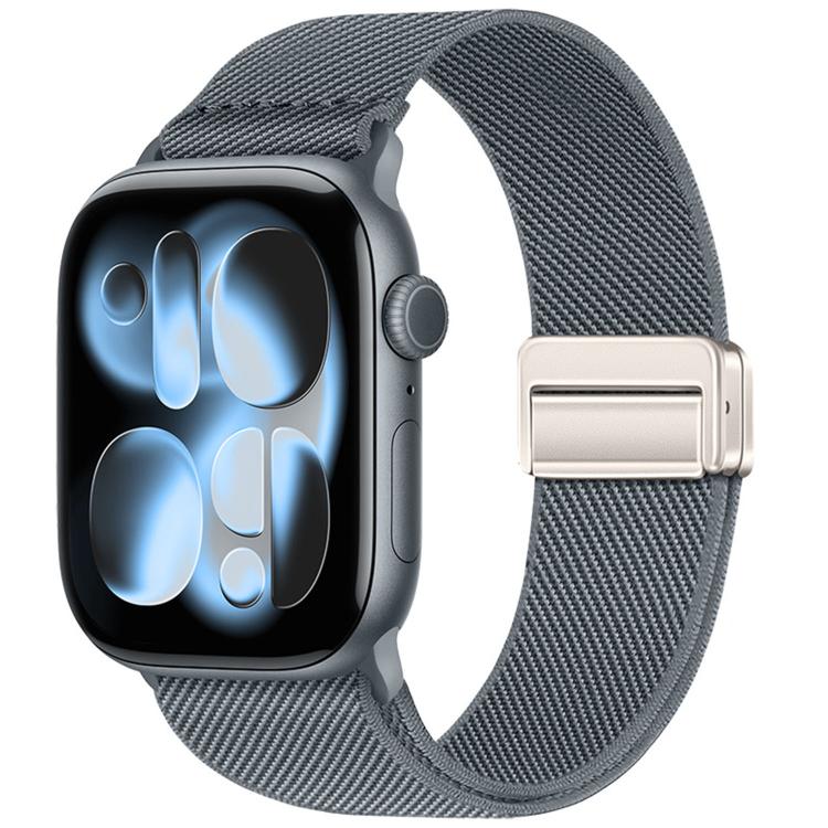 Correia de relógio em nylon elástico com fivela magnética dupla, para Apple Watch 49mm / 46mm / 45mm / 44mm, para Apple Watch 42mm / 41mm / 40mm / 38mm