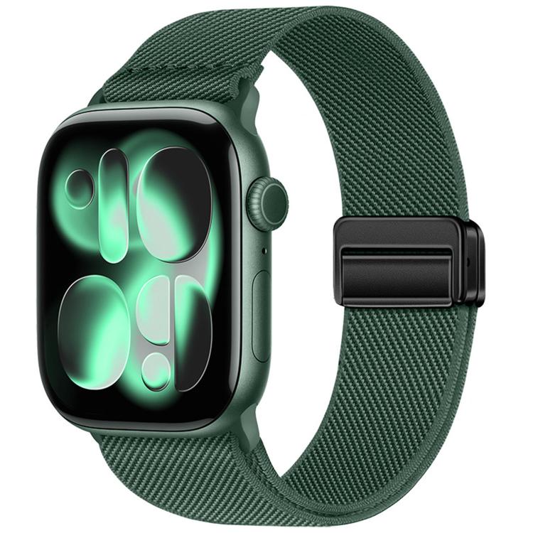 Correia de relógio em nylon elástico com fivela magnética dupla, para Apple Watch 49mm / 46mm / 45mm / 44mm, para Apple Watch 42mm / 41mm / 40mm / 38mm