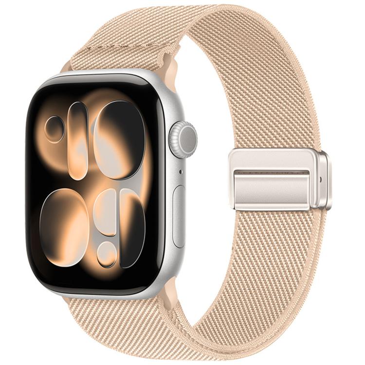Correia de relógio em nylon elástico com fivela magnética dupla, para Apple Watch 49mm / 46mm / 45mm / 44mm, para Apple Watch 42mm / 41mm / 40mm / 38mm