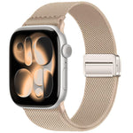 Correia de relógio em nylon elástico com fivela magnética dupla, para Apple Watch 49mm / 46mm / 45mm / 44mm, para Apple Watch 42mm / 41mm / 40mm / 38mm