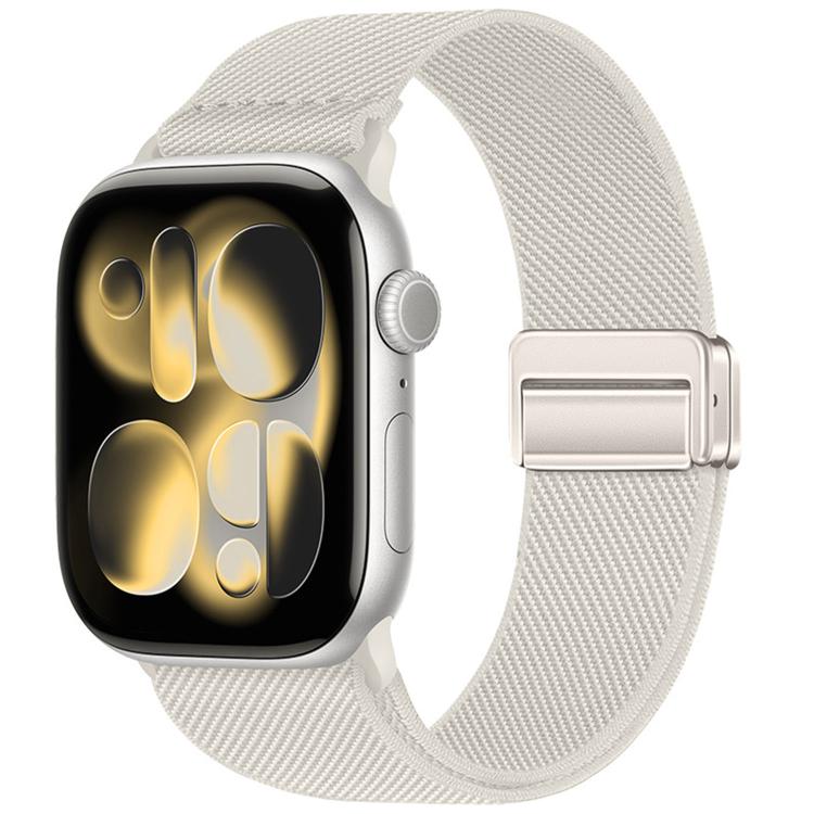 Correia de relógio em nylon elástico com fivela magnética dupla, para Apple Watch 49mm / 46mm / 45mm / 44mm, para Apple Watch 42mm / 41mm / 40mm / 38mm