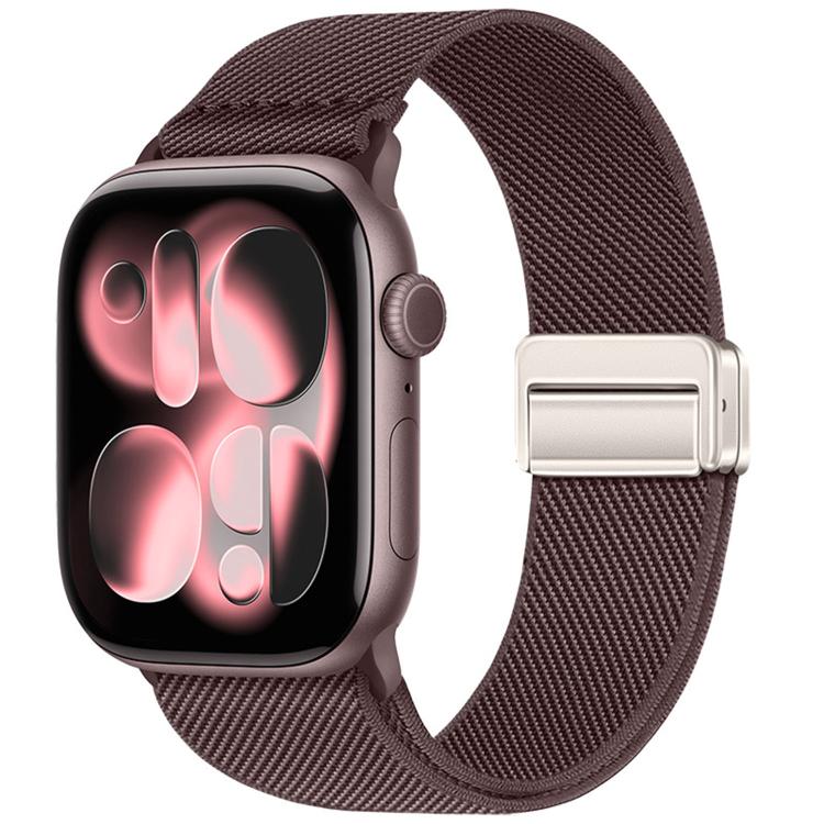 Correia de relógio em nylon elástico com fivela magnética dupla, para Apple Watch 49mm / 46mm / 45mm / 44mm, para Apple Watch 42mm / 41mm / 40mm / 38mm