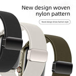 Correia de relógio em nylon elástico com fivela magnética dupla, para Apple Watch 49mm / 46mm / 45mm / 44mm, para Apple Watch 42mm / 41mm / 40mm / 38mm