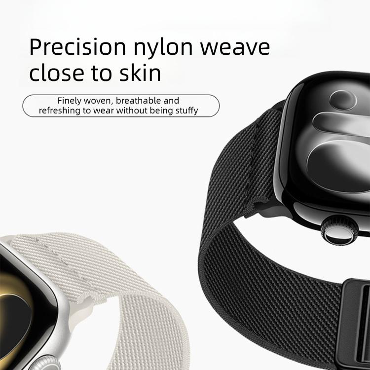 Correia de relógio em nylon elástico com fivela magnética dupla, para Apple Watch 49mm / 46mm / 45mm / 44mm, para Apple Watch 42mm / 41mm / 40mm / 38mm