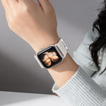 Correia de relógio em nylon elástico com fivela magnética dupla, para Apple Watch 49mm / 46mm / 45mm / 44mm, para Apple Watch 42mm / 41mm / 40mm / 38mm