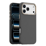 Capa de Telemóvel Magnética Resistente a Choques com Textura de Fibra de Carbono Kevlar Mocome, Para iPhone 17 Pro Max