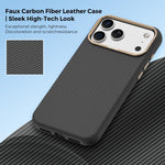 Capa de Telemóvel Magnética Resistente a Choques com Textura de Fibra de Carbono Kevlar Mocome, Para iPhone 17 Pro Max