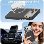 Capa de Telemóvel Magnética Resistente a Choques com Textura de Fibra de Carbono Kevlar Mocome, Para iPhone 17 Pro Max