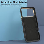 Capa de Telemóvel Magnética Resistente a Choques com Textura de Fibra de Carbono Kevlar Mocome, Para iPhone 17 Pro Max