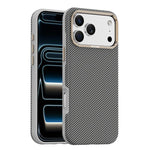 Capa de Telemóvel Magnética Resistente a Choques com Textura de Fibra de Carbono Kevlar Mocome, Para iPhone 17 Pro Max