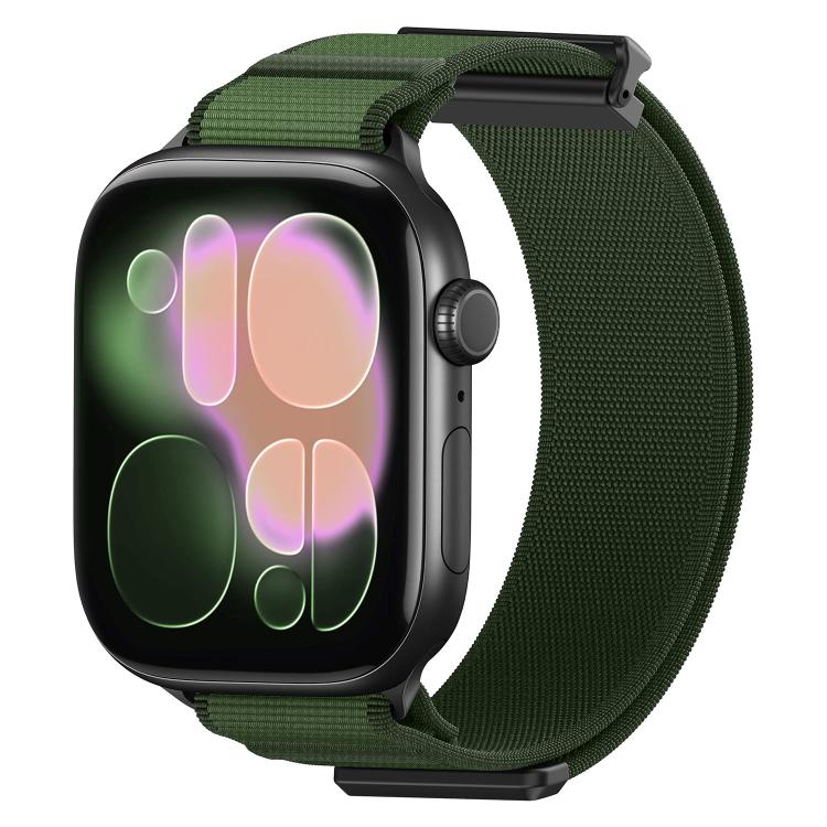 Correia de relógio em nylon com ponta metálica magnética articulada dupla, para Apple Watch 49mm / 46mm / 45mm / 44mm, para Apple Watch 42mm / 41mm / 40mm / 38mm
