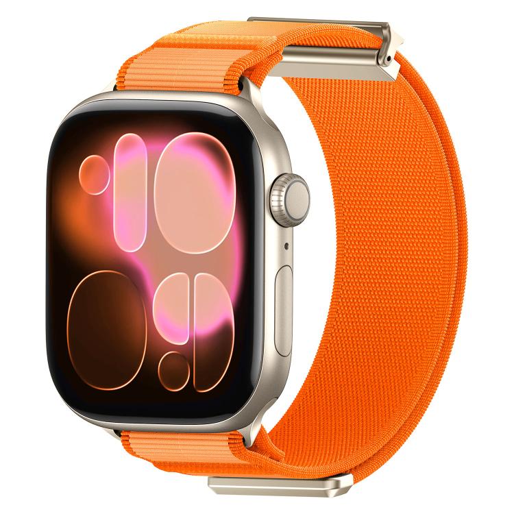 Correia de relógio em nylon com ponta metálica magnética articulada dupla, para Apple Watch 49mm / 46mm / 45mm / 44mm, para Apple Watch 42mm / 41mm / 40mm / 38mm
