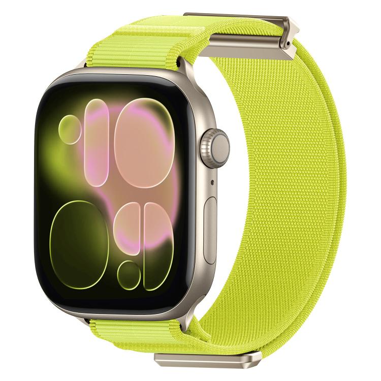 Correia de relógio em nylon com ponta metálica magnética articulada dupla, para Apple Watch 49mm / 46mm / 45mm / 44mm, para Apple Watch 42mm / 41mm / 40mm / 38mm