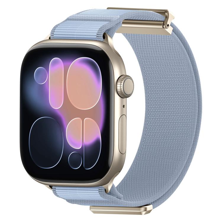 Correia de relógio em nylon com ponta metálica magnética articulada dupla, para Apple Watch 49mm / 46mm / 45mm / 44mm, para Apple Watch 42mm / 41mm / 40mm / 38mm