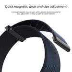 Correia de relógio em nylon com ponta metálica magnética articulada dupla, para Apple Watch 49mm / 46mm / 45mm / 44mm, para Apple Watch 42mm / 41mm / 40mm / 38mm