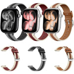 Correia de relógio em pele genuína com costura composta, para Apple Watch 46mm / 49mm / 45mm / 44mm, para Apple Watch 42mm / 41mm / 40mm / 38mm