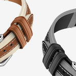 Correia de relógio em pele genuína com costura composta, para Apple Watch 46mm / 49mm / 45mm / 44mm, para Apple Watch 42mm / 41mm / 40mm / 38mm
