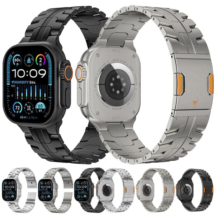 Correia de relógio magnética em titânio Iron Man, para Apple Watch 46mm / 49mm / 45mm / 44mm
