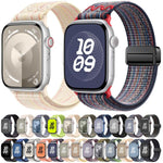 Correia de relógio de nylon com fivela magnética, para Apple Watch 46mm / 49mm / 45mm / 44mm, para Apple Watch 42mm / 41mm / 40mm / 38mm
