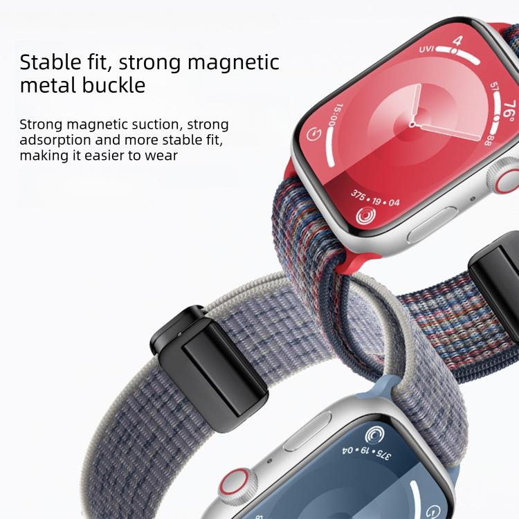 Correia de relógio de nylon com fivela magnética, para Apple Watch 46mm / 49mm / 45mm / 44mm, para Apple Watch 42mm / 41mm / 40mm / 38mm