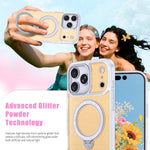 Capa de telemóvel com suporte magnético e glitter estrelado, para iPhone 17 Pro Max, para iPhone 17 Pro, para iPhone 17