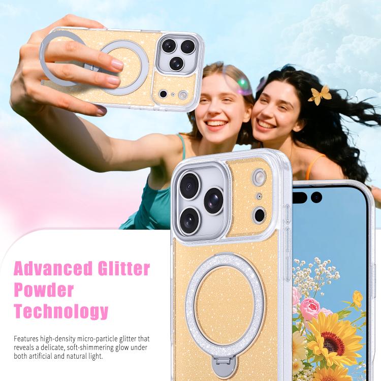 Capa de telemóvel com suporte magnético e glitter estrelado, para iPhone 17 Pro Max, para iPhone 17 Pro, para iPhone 17