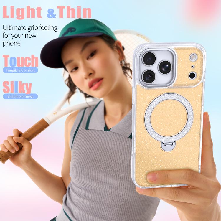 Capa de telemóvel com suporte magnético e glitter estrelado, para iPhone 17 Pro Max, para iPhone 17 Pro, para iPhone 17