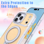 Capa de telemóvel com suporte magnético e glitter estrelado, para iPhone 17 Pro Max, para iPhone 17 Pro, para iPhone 17